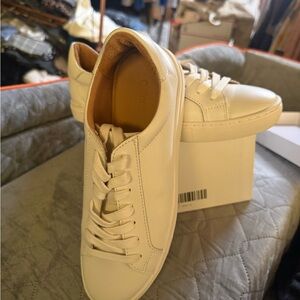 Quince Men's Cream Low-Top Leather Sneakers